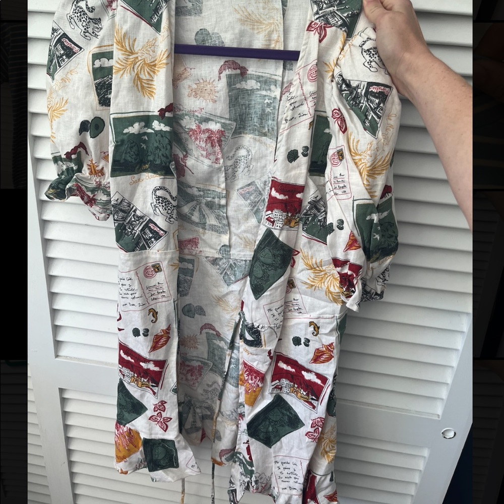 Reformation White Multi Print Mini Dress